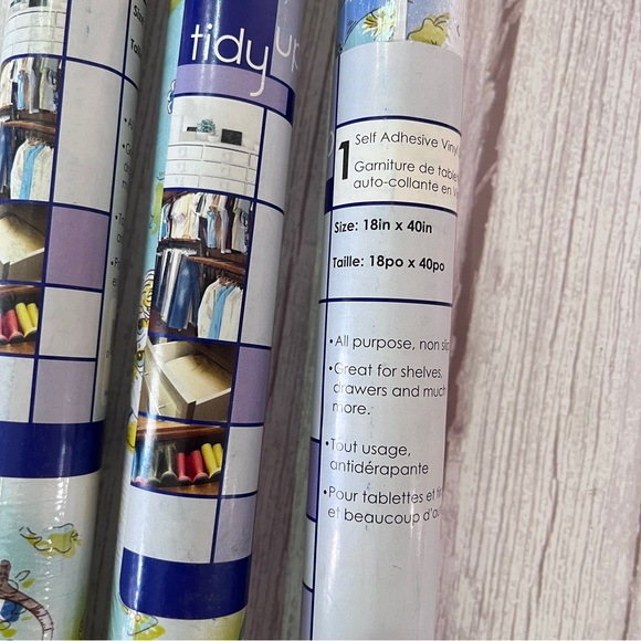 3 X Vtg Childrens' Kids' Vinyl Drawer Shelf Liners Retro Animals 18" x 40" each - Picture 6 of 11